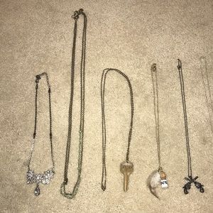 necklaces (sterling silver, gold, gun metal)